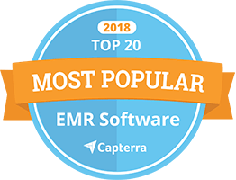 最受欢迎的 EMR 软件由 Capterra 2018 徽标提供